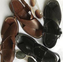 Black Peshawari Leather Sandal